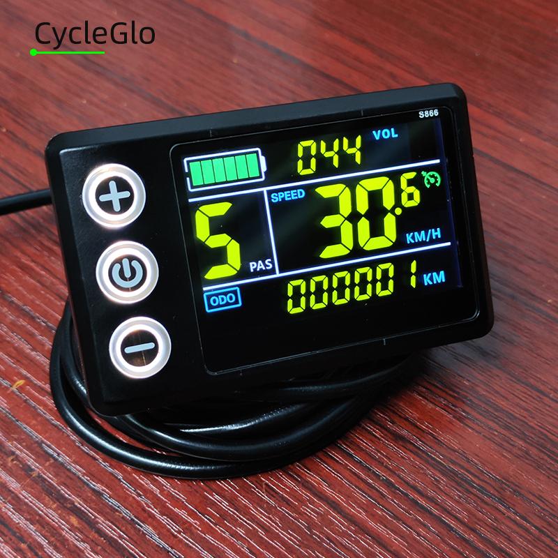 Ebike Brushless Motor Controller 500W 22A 36V 48V with S866 LCD Color Display Set for Electric Mountain Bike Scooter Accessories