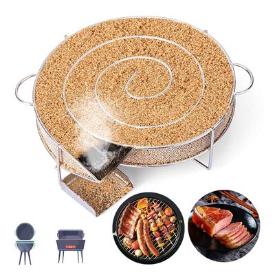 Stainless Steel Cold Smoke Generator Charcoal Barbecue Round Meshes Apple Wood Chips Smoker BBQ Grill Accessories For Salmon