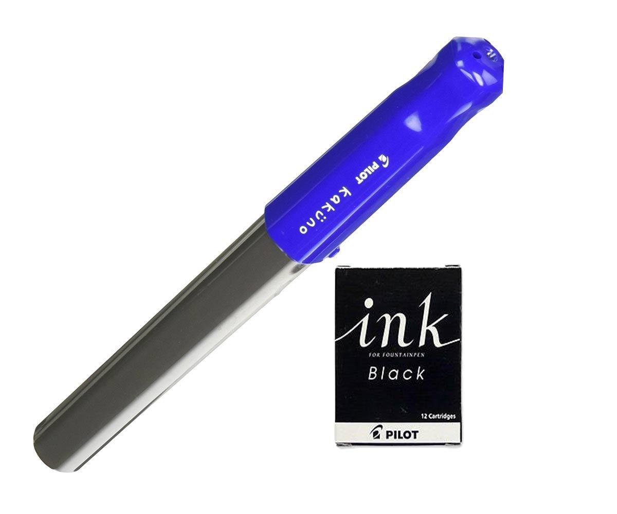 

Перьевая ручка Pilot Kakuno Fine Point Blue с 1 черной коробкой чёрный