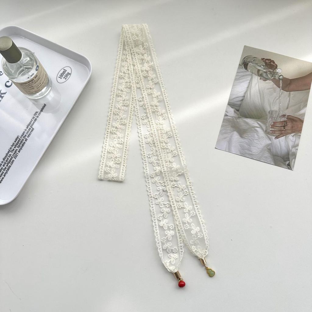 Lace Long Scarves Summer Ribbons Tied Bags Ribbons Women's Printed Scarves Sunscreen Scarves