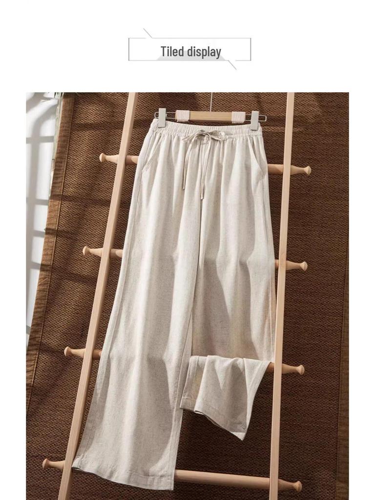 Frühjahr/Sommer 2026 Damen High-Waist Eis Seide Weite Beine Cropped Hose