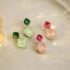 Rosa Grün Acryl frauen Baumeln Ohrringe Candy Farbe Süße Sommer Heiße Mode Transluzenten Quadrat Anhänger Hängen Ohrringe