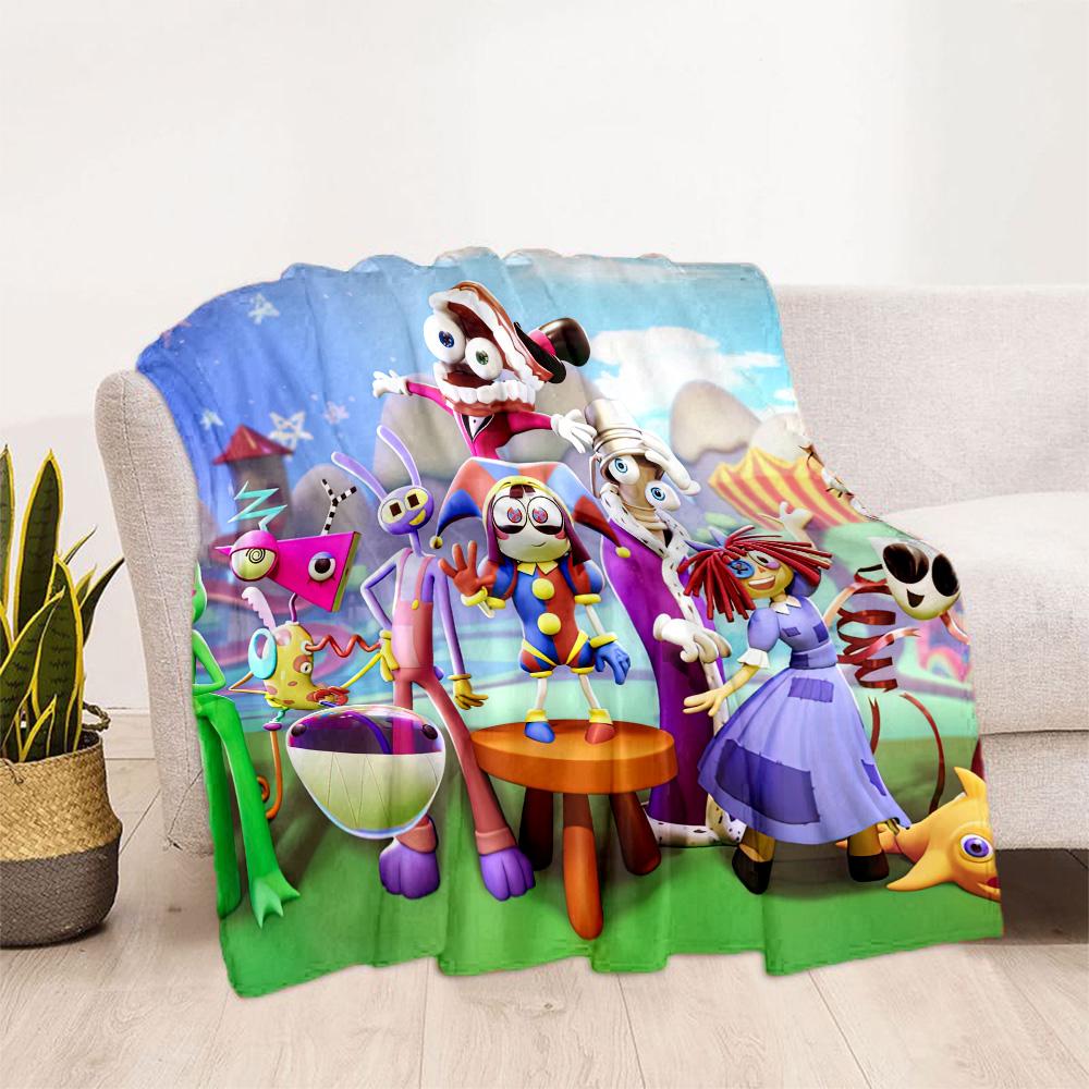 Digital Circus Style Blankets Are Suitable for Living Rooms,making Them an Ideal Choice for Outdoor Travel and Gifts.