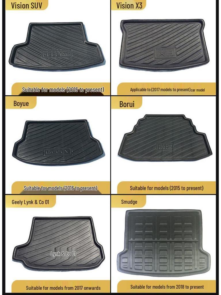 Compatible with Geely Emgrand GLEC8, Binyue GX7, Englon King Kong, Free Cruiser, Haijing 17, Vision S1, X3, and Lynk & Co 01 models.