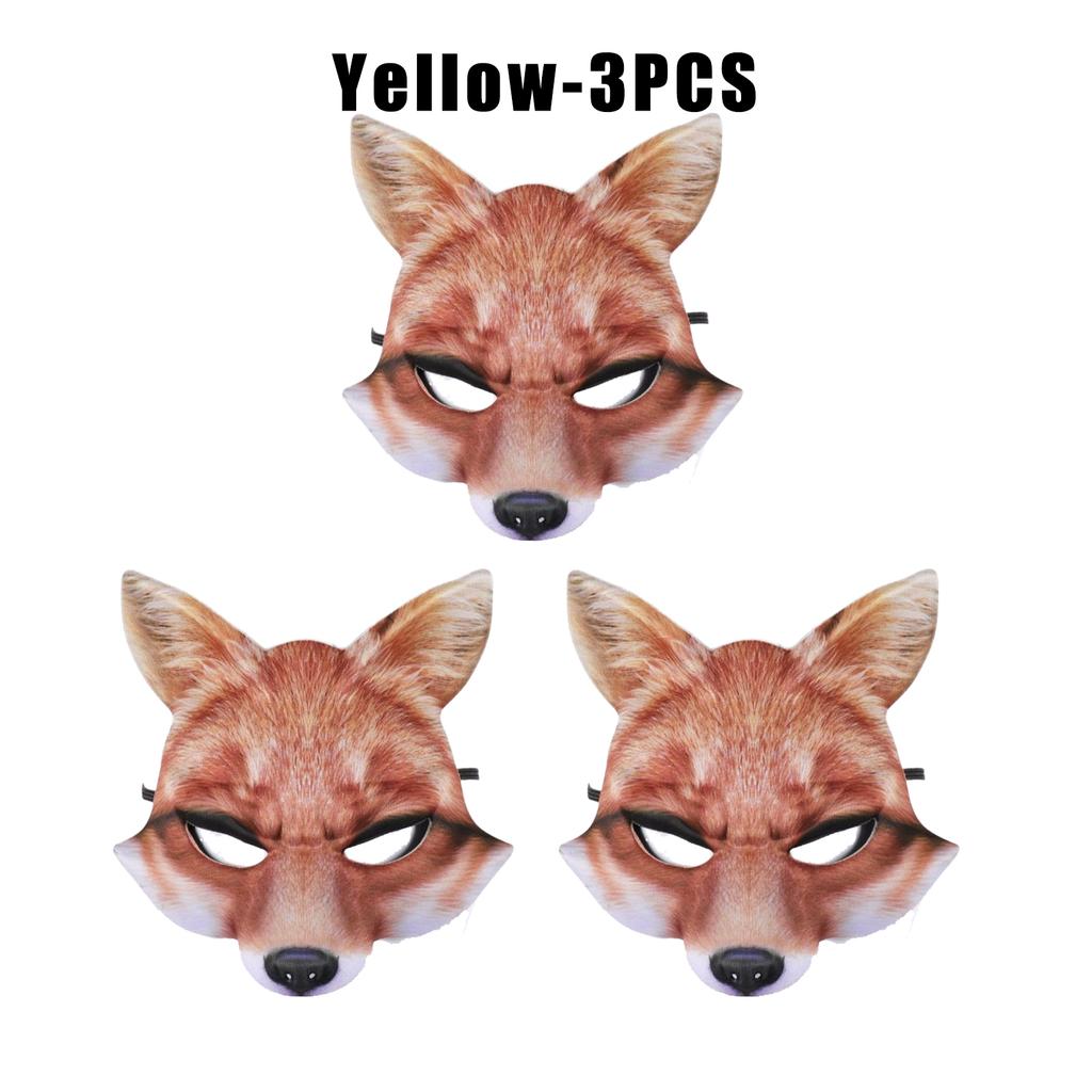 Breathable EVA Fox Half Mask Halloween Animal Cosplay Prop White Fur Effect Party Masquerade Lightweight Face Cover