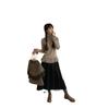 De Róng Women's Korean Style High Neck Lace Base Layer Top, Sweet Age-Reducing Design for Autumn/Winter, Long Sleeve, In Stock
