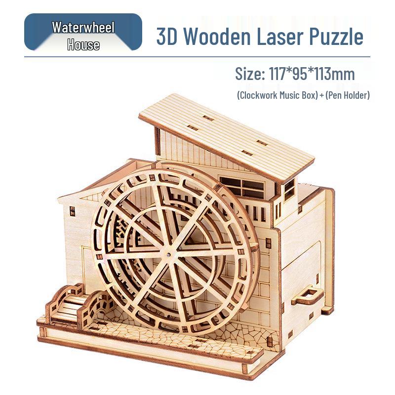 Children's Wooden Ferris Wheel Music Box Puzzle – DIY Carousel and Piano Assembly Toy