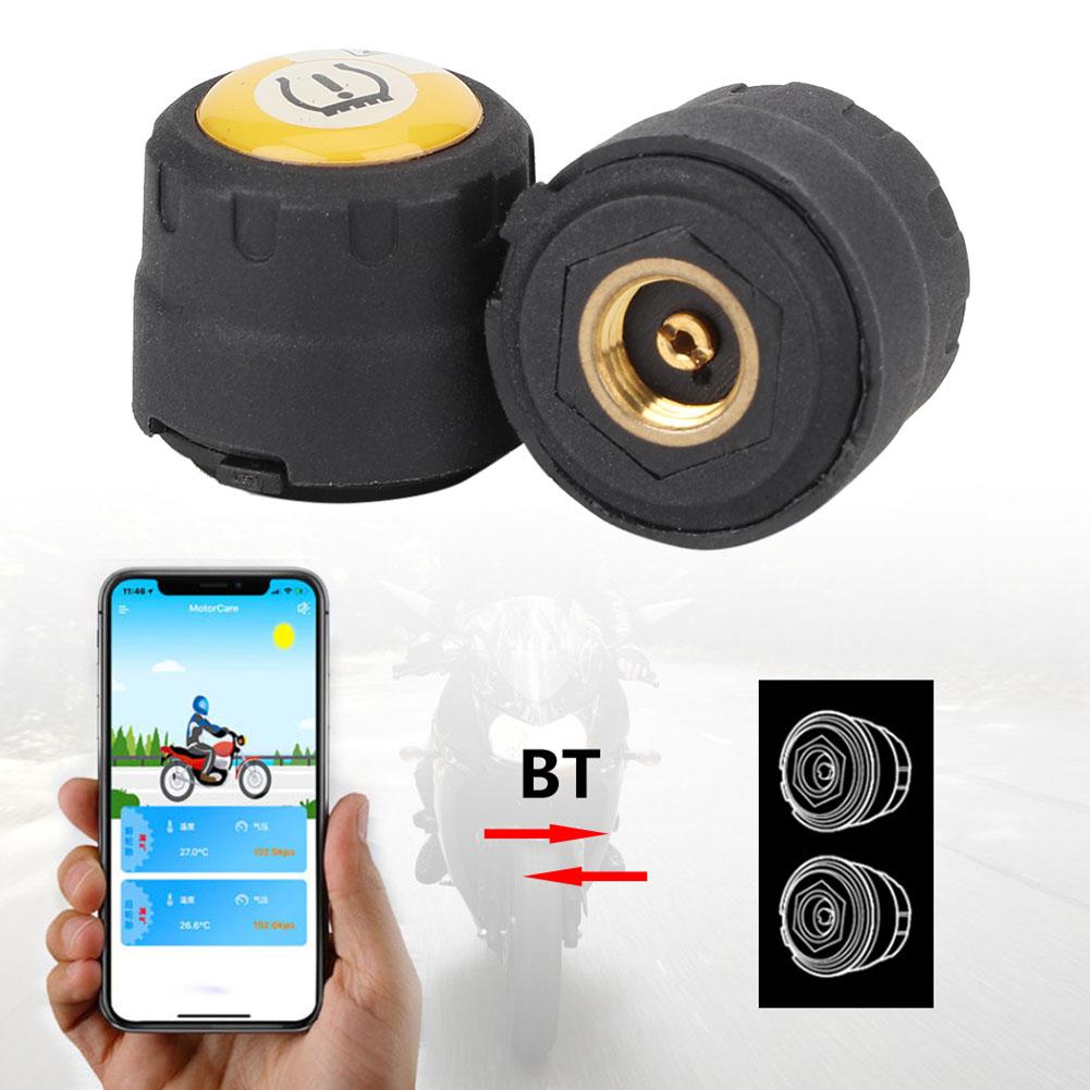 Motorcycle TPMS BT Tire Pressure Temperature Monitoring System for iOS Android W Tire Sensor