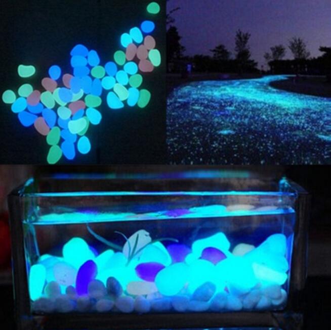 10Pcs/Bag Colorful Glow In The Dark Stones Pebbles Rock For Fish Tank Aquarium