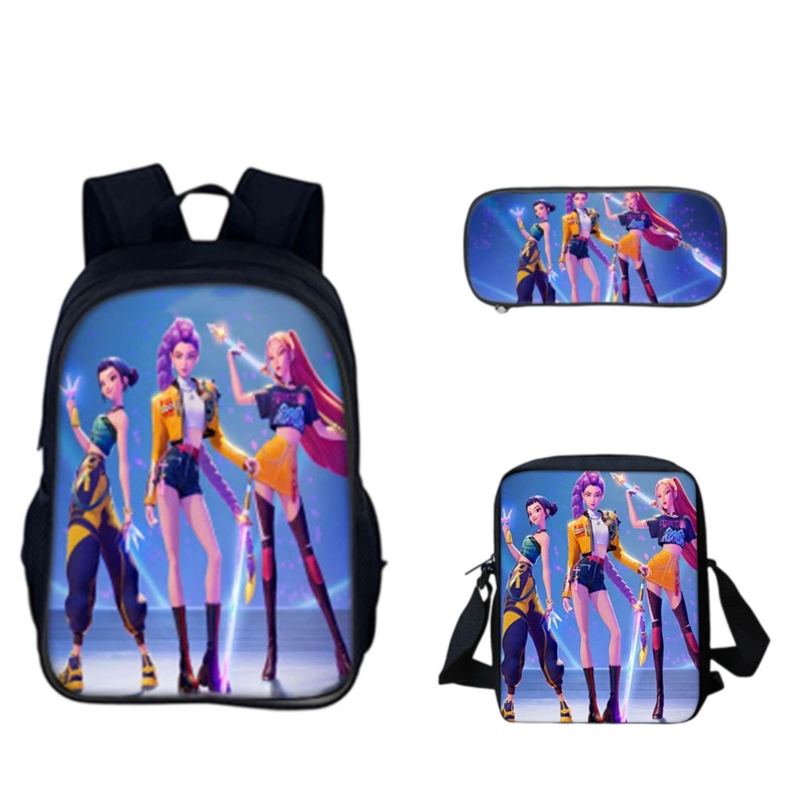

3-Piece Game Backpack School Bag For Teenagers Boys And Girls Travel Study Backpack And Lunch Box And Pencil Bag One Size