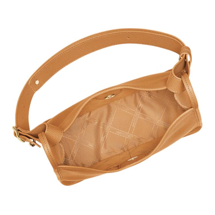 Longchamp Le Foulonné Gold Metal Hardware Magnetic Closure Cowhide Hobos Handheld Shoulder Bag Medium Women Handbags Brown 10155021371