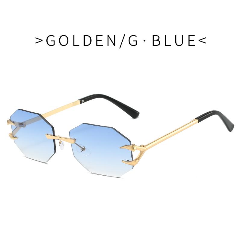 

Модные квадратные солнцезащитные очки без оправы UV400 ретро градиентные солнцезащитные очки без оправы высокого качества маленькая оправа популярные металлические очки