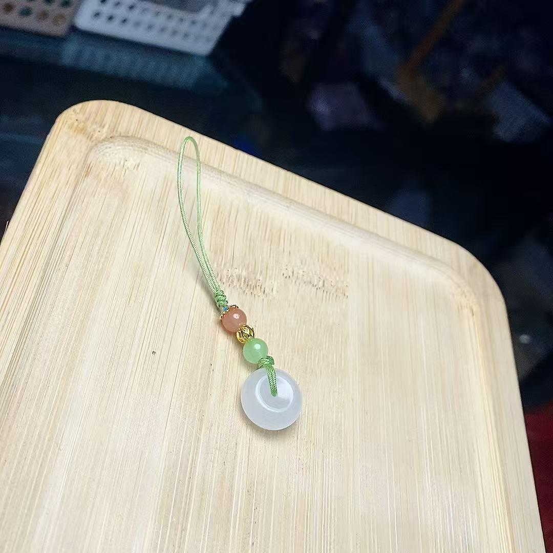 Tianshan Jade Zodiac Phone Lanyard - Unisex, Simple & Personalized Design