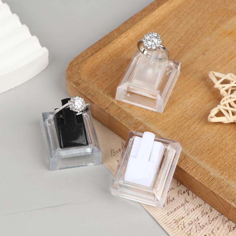 5Pcs Clear Ring Display Stands Ring Jewelry Tray Ring Storage Organizer Shelf For Jewelry Counter Showcase Display Prop