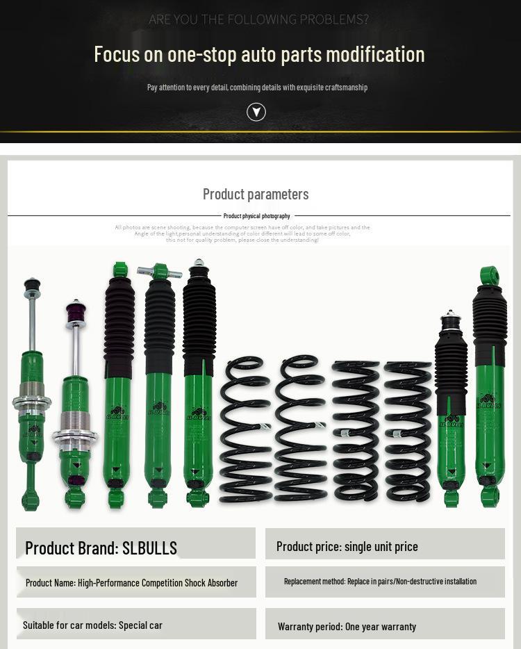 Pajero V73/V75/V97/V93/V95/V98/V68/V77 2-Inch Lift Kit: Modified Shock Absorber Springs