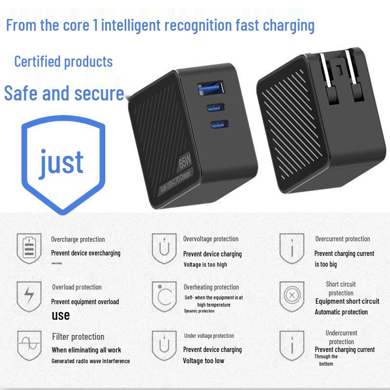 65W GaN PD Fast Charge Mini Mobile Charger