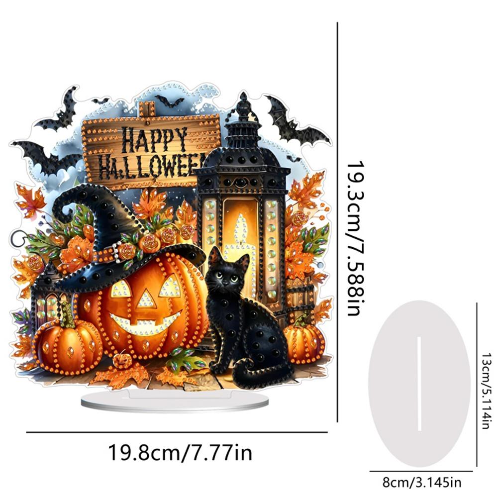 Acrylic Halloween Theme Diamond Painting Tabletop Ornaments Kit Table Top Diamond Painting Ornament Kits Home Bedroom Decoration