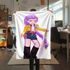 1PC Kpop Demon Hunters Print Flannel Blanket, High quality All Seasons, Home Decor, Warmth and Comfort, Perfect for Christmas Gifts