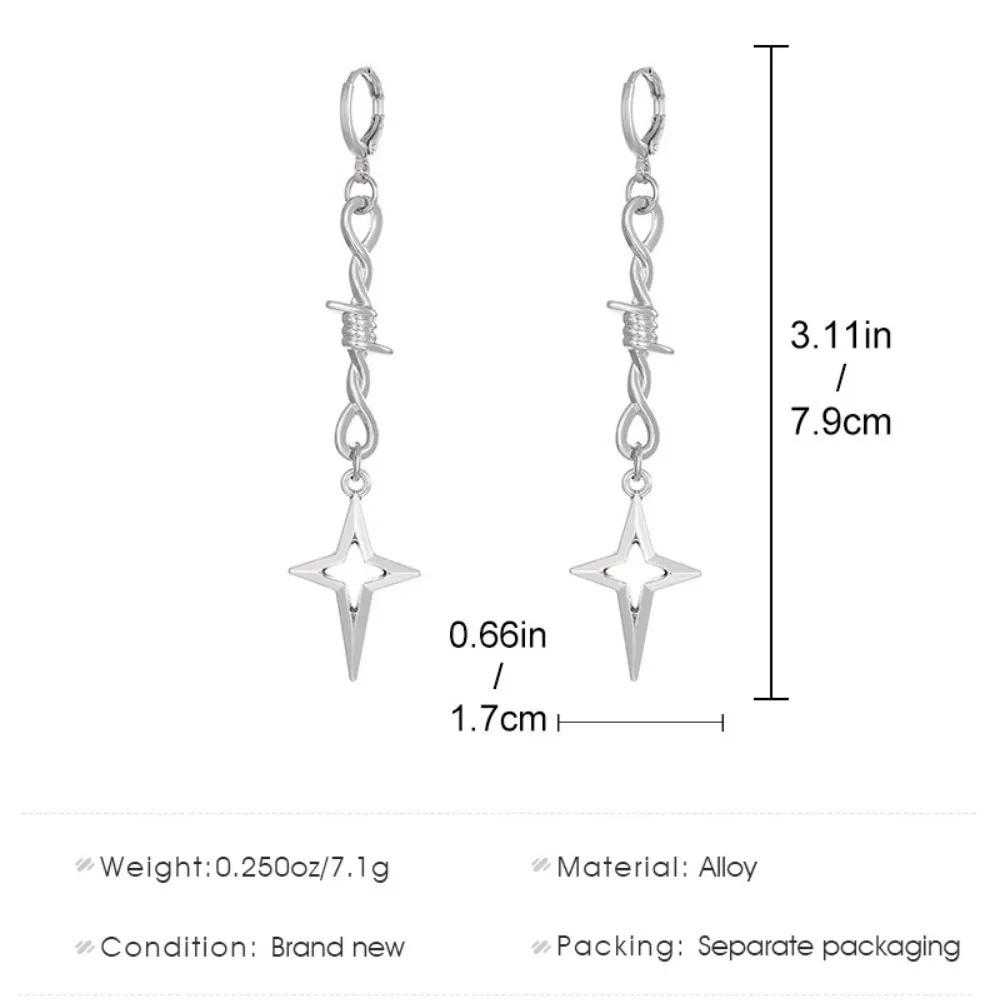 Korea Personality Sparkly Zircons Awn Star Tassel Chain Piercing Stud Earrings for Women Trendy Designer Dangle Earrings Jewelry