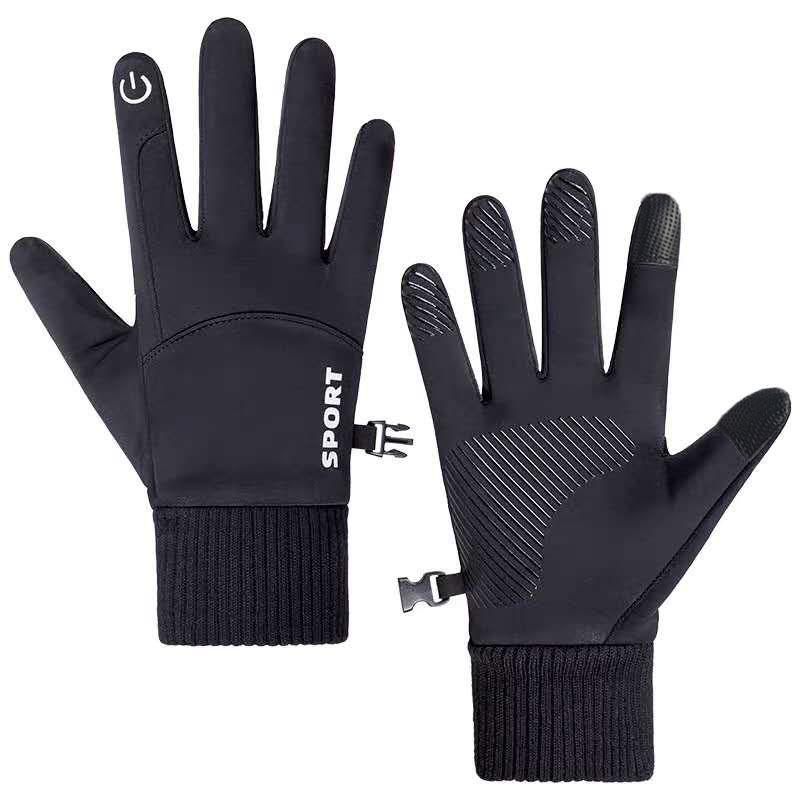 Men's Winter Touchscreen Outdoor Gloves - Velvet Lining, Non-Slip, Waterproof, Windproof for Cycling, Skiing, and Mountaineering.