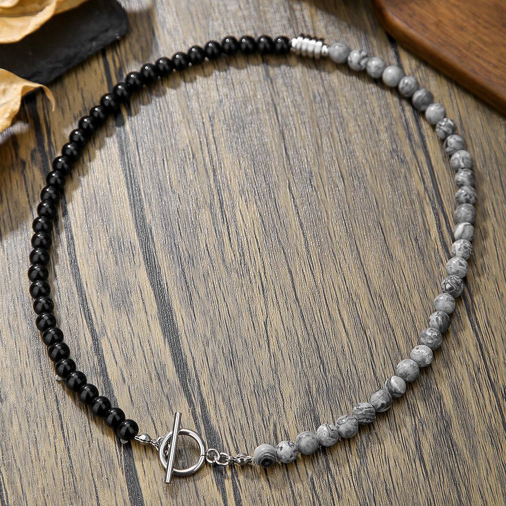European and American Trendy Male Hip-hop American Retro Necklace Male Bohemian Turquoise Coconut Shell Wooden Bead Splicing Necklace