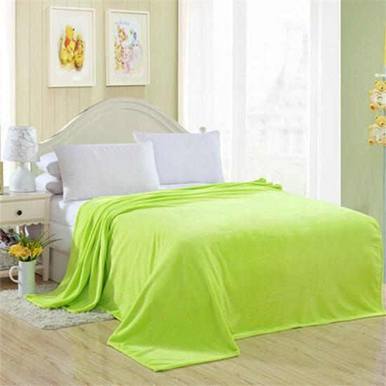 Double-Sided Coral Fleece Flannel Blanket - Thick, Solid Color, Customizable Office Nap Blanket