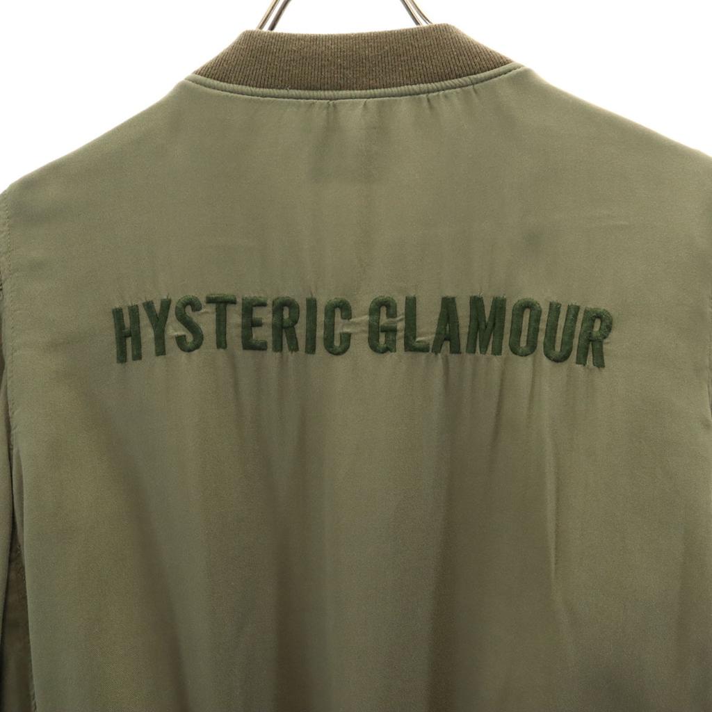 HYSTERIC GLAMOUR Made In Japan Rayon Blend MA-1 Flight Jacket Free Khaki Women Used