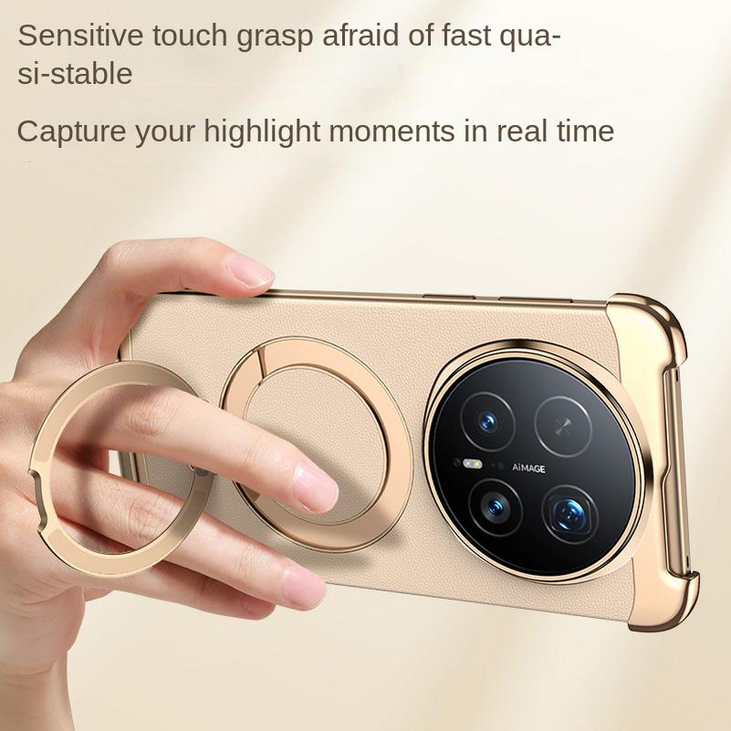 Bezelless Plating Plain Skin Metal Rotating Magnetic Ring Holder Case For Honor Magic 8 Pro Magic 8 7 Pro Honor X9d Slim Cover