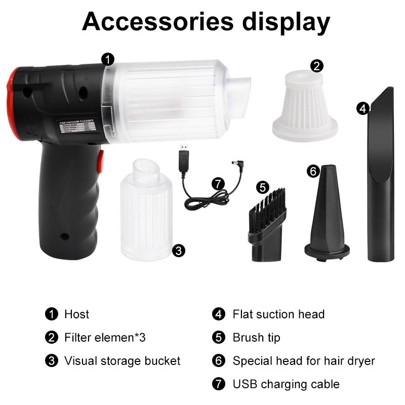 16000pa Wireless Vacuum Cleaner Portable Usb Rechargeable Handheld Automatic Vacuum Cleaner For Car Home Pet Mini Vacuum Cleaner