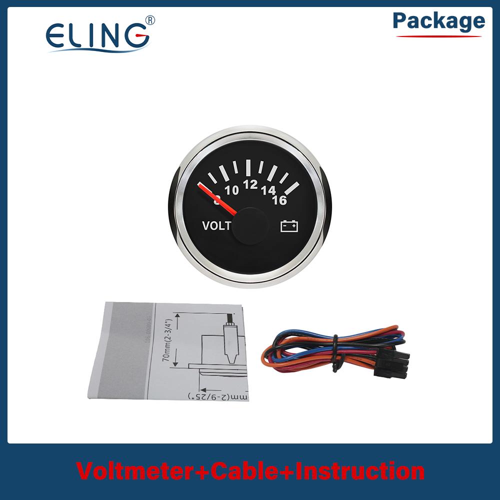 ELING 52mm Waterproof IP67 (Digital) Voltmeter Voltage Meter 8-16V 16-32V (8-32V) for Auto Boat Yacht RV Motorcycle Vehicle