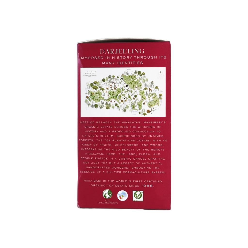 Makaibari Darjeeling Černý čaj | 250 g Sypaný čaj | Monokartonový čaj | Silný Černý čaj | Ručně sbíraný