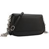 Calvin Klein Simple Metal Letter Commuting Flip Chain Crossbody Saddle Bag Synthetic Material Shoulder Bag Women's Space Black UB1-space black