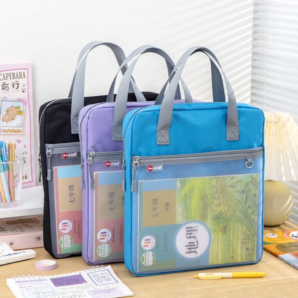 Oxford cloth File Bag Multifunctional Data Storage Bag New Zipper Pouch Bag  School Office Supplies