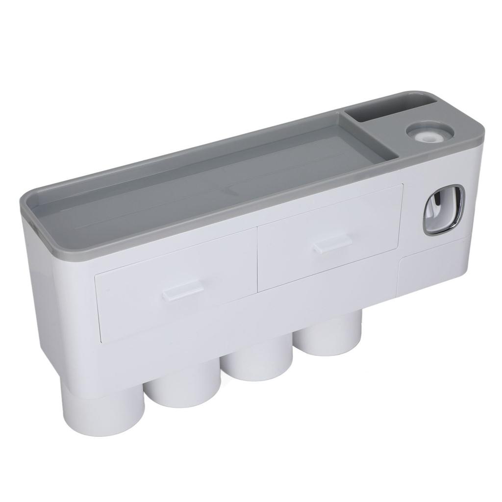 Hängendes Magnetisches Zahnbürstenhalter-Set mit Zahnpasta-Spender-Quetscher Toilettenartikel-Schubladenhalter