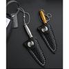 Mini Stainless Steel Sharp Blade Fixed Blade Knife Portable Pocket Keychain Unpacking Knife Camping Survival With Leather Case