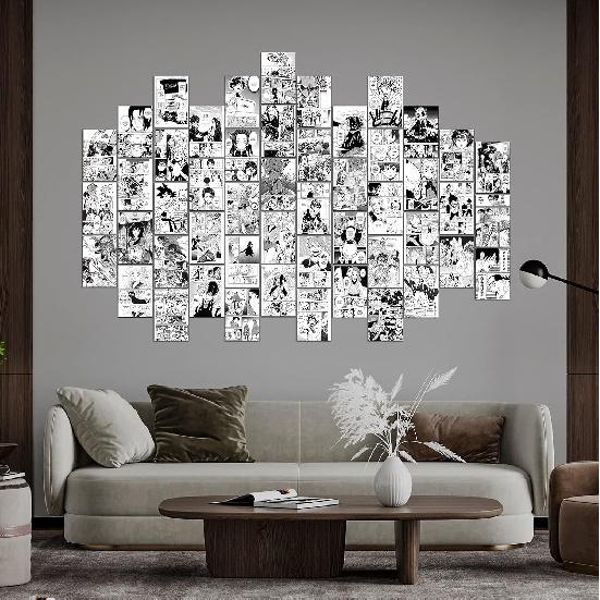 WOONKIT Anime Posters Pack - 50PCS 4X6 INCH MHA Anime Wall Collage Kit for Bedroom Wall, Dorm Decor, Teen Room Aesthetic