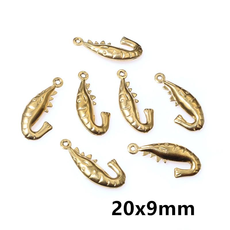 20pcs Stainless Steel Animal Charms Fish Turtle Bee Bear Pendants Crafts for Necklace Bracelet Earrings DIY Jewelry Accessories