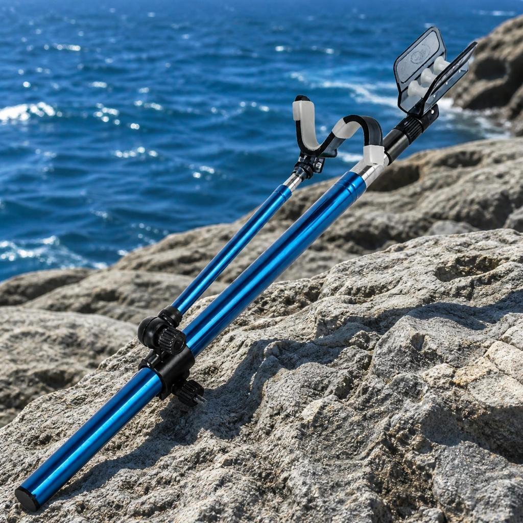 Stainless Steel Fishing Rod Holder with Silicone Head Luminous Telescoping