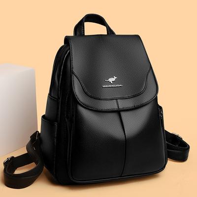 Lässiger Rucksack mit großem Fassungsvermögen, Schultasche aus weichem Leder, Outdoor-Reiserucksack, Damen-Tasche