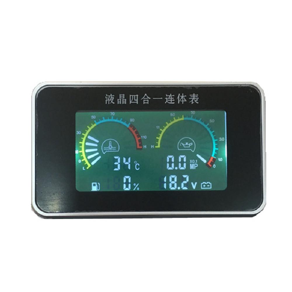 

Автомобильный ЖК-прибор 4-в-1: Датчик температуры воды / Давления масла / Уровня топлива / Вольтметр