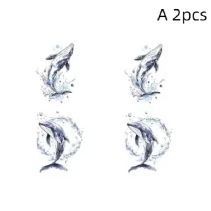 1/2 Vel Springende Walvis Waterdichte Tijdelijke Tatoeage Stickers Geschikt Voor Arm En Been Decoratie