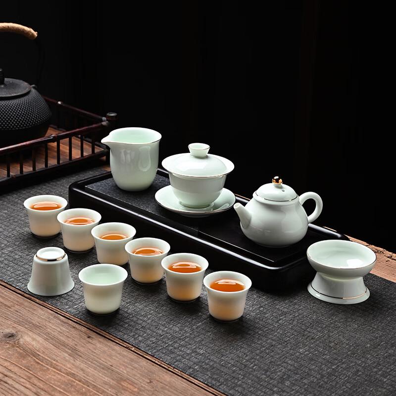 Chaxun 13-Piece Hand-Painted Ceramic Gongfu Tea Set