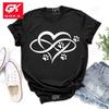 Dog Paw Print Ctton T Shirt for Women Casual Short Sleeve Round Neck Top Cute Tees Creative Personalized Hip Hop Unisex T Shirts
