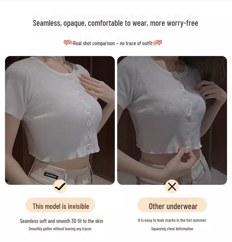 Seamless Lift-Up Bra for Small Busts with Thin Straps - Anti-Sagging & Perfect for Summer