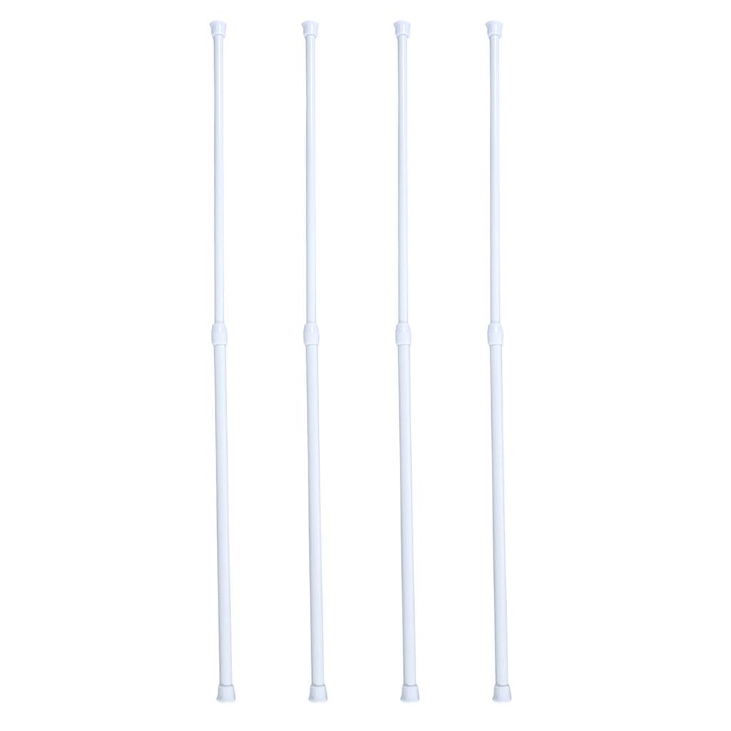2Pcs Heavy Duty Stainless Steel Shower Rod Corrosion Resistant Tension Type Adjustable Extendable for Bathroom Corner Use Shower
