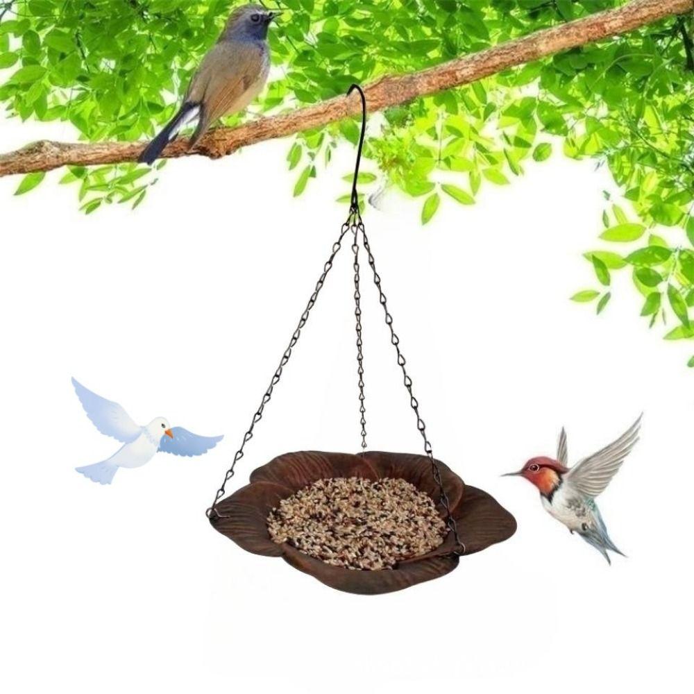 Flower Bird Feeder Balanced Outdoor Bird Food Dispenser Hanging Bird Tray  Courtyard Use