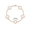 Bracciale da Donna a Quattro Fogli in Madreperla Double-Sided Placcato Oro 18K - Accessorio di Lusso Leggero