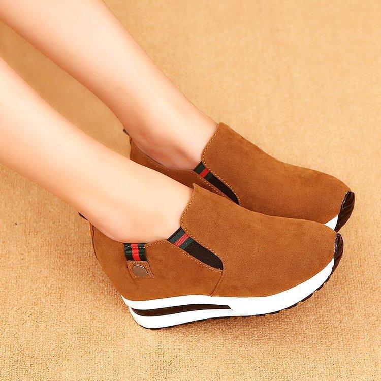 Oman Sneakers Casual Thick-soled Shoes Breathable Increased Shoes Ladies Casual Black Female Wedge Shoes