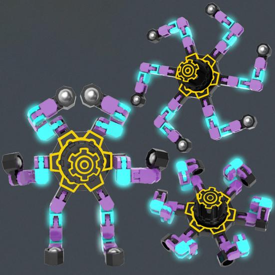 Deformation Fidget Spinner Portable Stress Relief Fingertip Mechanical Gyro Toy Kids Teens Adults Decompression Luminous Spinning Top Toy