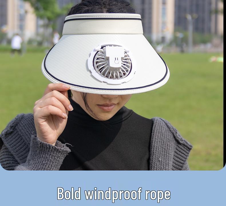 UV Protection Wide Brim Hat with Rechargeable Fan